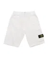 Stone Island Compass-badge Cotton Track Shorts In White