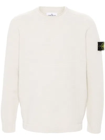Stone Island Compass-badge Crew-neck Jumper In Neutrals