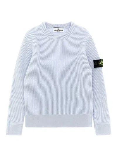 Stone Island Kids' Compass-badge Crew-neck Jumper In Gray