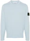 Stone Island Brushed Organic Cotton Fleece Sweatshirt In White