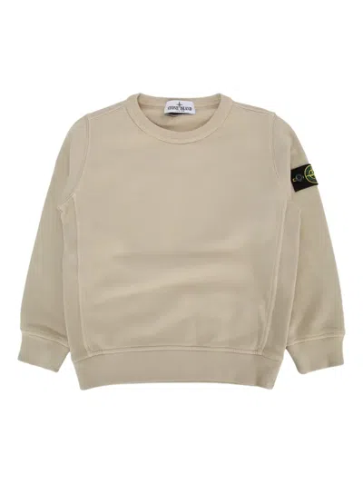 Stone Island Kids' Compass-badge Crew-neck Sweatshirt In Neutral
