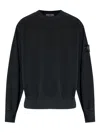 Stone Island Compass-badge Crew-neck Sweatshirt In Black