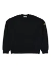 Stone Island Compass-badge Crew-neck Sweatshirt In Black