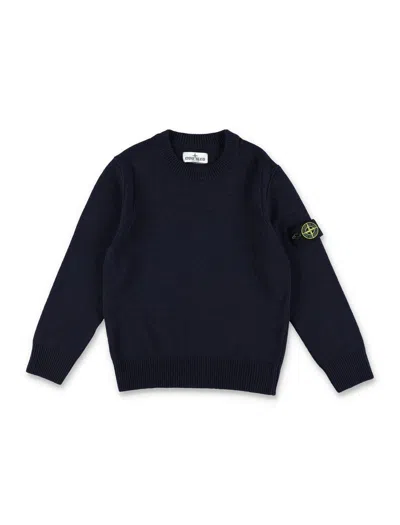 Stone Island Compass Badge Crewneck Jumper In Black