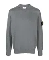 Stone Island Logo Patch Crewneck Jumper In Gray
