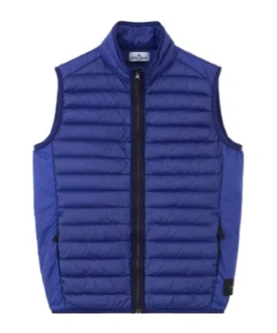 Stone Island Compass-badge Down Gilet In Blue