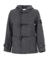 Stone Island Compass-badge Duffle Coat In Gray
