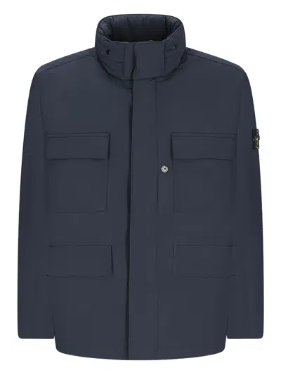 Stone Island Compass-badge Field Jacket In Blue