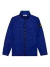 Stone Island Compass-badge Flap-pockets Jacket In Blue
