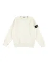 Stone Island Compass-badge Fleece Sweatshirt In White