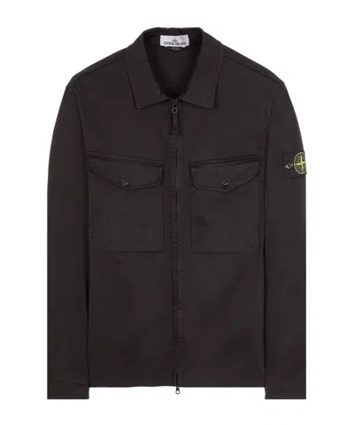 Stone Island Compass-badge Gabardine Jacket In Black