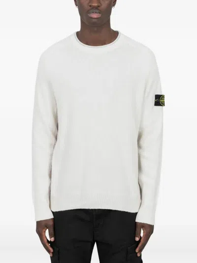Stone Island Pullover Mit Kompass-patch In White