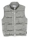 Stone Island Down Vest With Anti-drop And Dual Zip Pockts In Gray