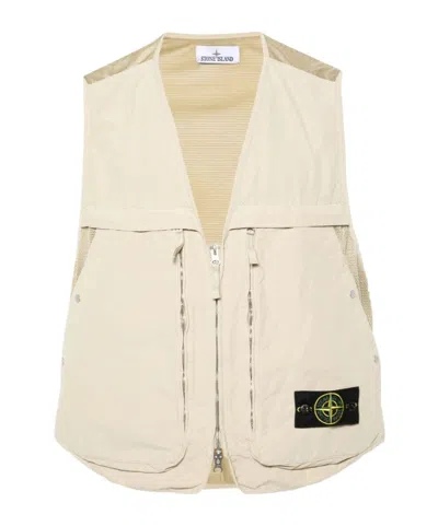 STONE ISLAND STONE ISLAND COMPASS-BADGE ZIPPED GILET