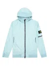 Stone Island Compass-badge Hooded Jacket In Blue