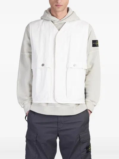 Stone Island Compass-badge Hooded Jacket In White