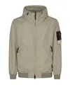 Stone Island Compass-badge Hooded Windbreaker In White