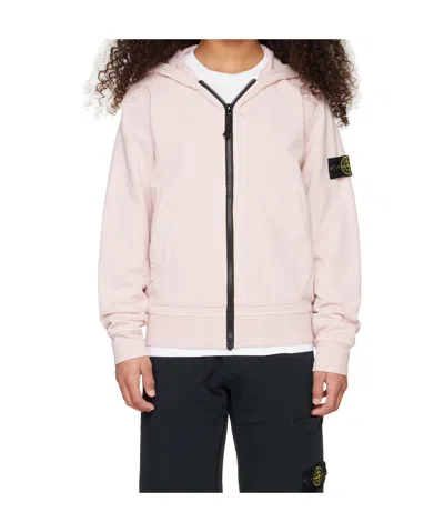 Stone Island Compass-badge Hoodie In Antique Rose