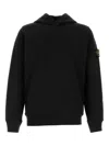 Stone Island Organic Cotton Fleece Hoodie In Black