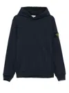 Stone Island Classic Black Hooded Sweatshirt In Blue