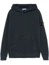 Stone Island Classic Black Hooded Sweatshirt In Blue