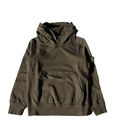 Stone Island Compass Badge Hoodie In Green