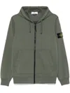 Stone Island Full Zip Hoodie In Green