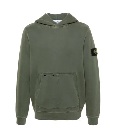 Stone Island Compass-badge Hoodie In Green