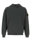 Stone Island Compass Patch Hooded Sweatshirt In Gray