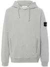 Stone Island Grey Melange 64120 Brushed Fleece Hooded Sweatshirt In Grey