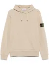 Stone Island Compass-badge Cotton Hoodie In Beige