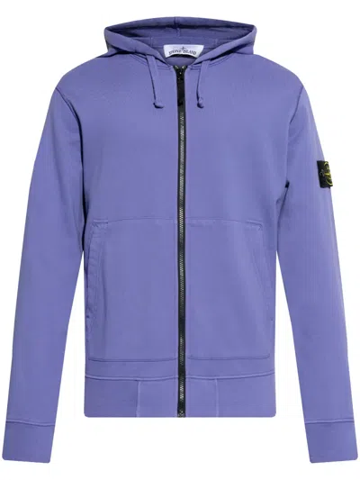 Stone Island Compass-badge Hoodie In Purple