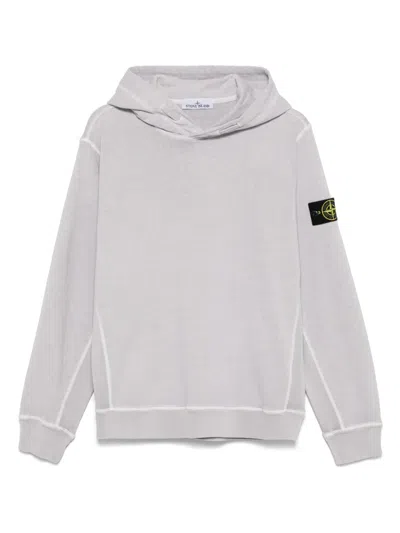 Stone Island Compass-badge Hoodie In Purple