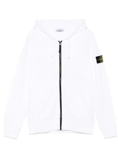 Stone Island Compass-badge Hoodie In White