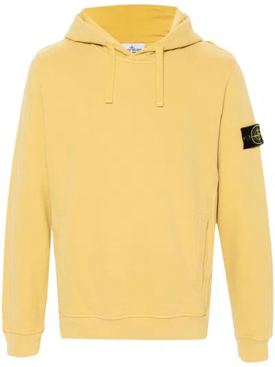 Stone Island Compass-badge Hoodie In Yellow