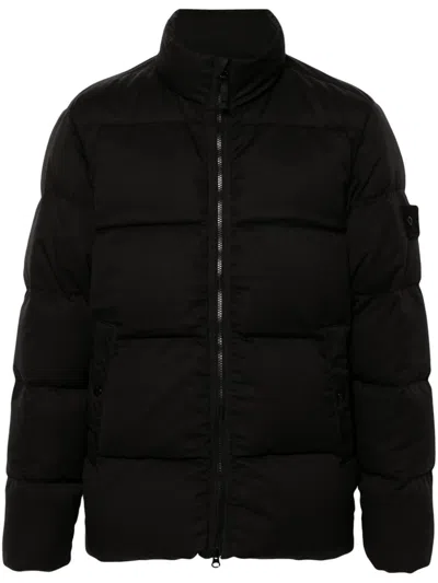 Stone Island Nylon Down Jacket In Black