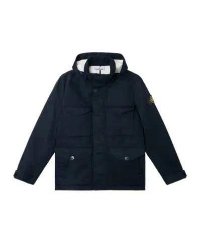 Stone Island Compass-badge Jacket In Blue