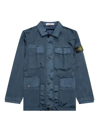 Stone Island Compass-badge Jacket In Blue