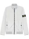 Stone Island Gray Jacket With Lightweight Design And Stand-up Collar In Grey