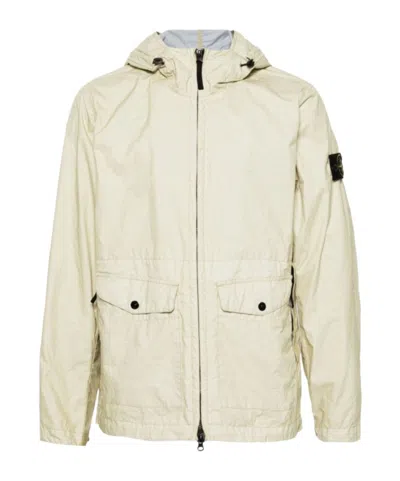 Stone Island Compass-badge Jacket In Beige,neutro