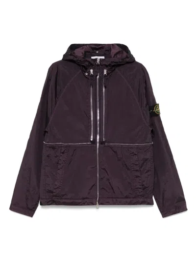 Stone Island Compass-badge Jacket In Purple