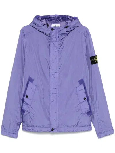Stone Island Compass-badge Jacket In Purple