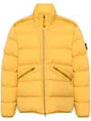 Stone Island Compass Quilted Down Jacket In Yellow
