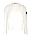 Stone Island Wool Blend Sweatshirt With Iconic Logo Patch And Timeless Design In White