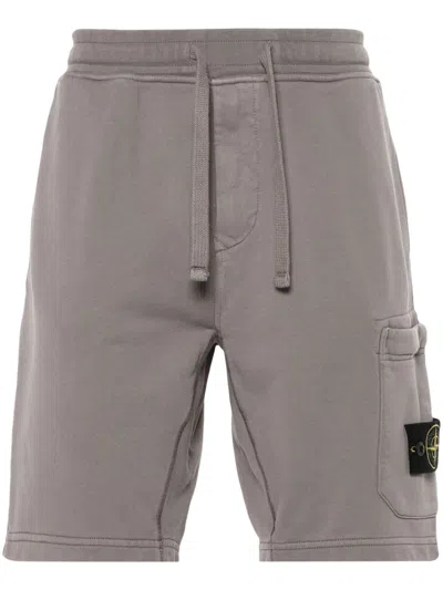 Stone Island Compass-badge Jersey Shorts In Brown