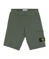 Stone Island Compass-badge Jersey Shorts In Green