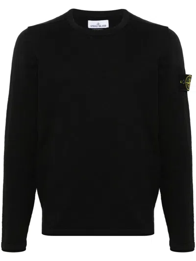 Stone Island 508a3 Maglia In Lana In Black