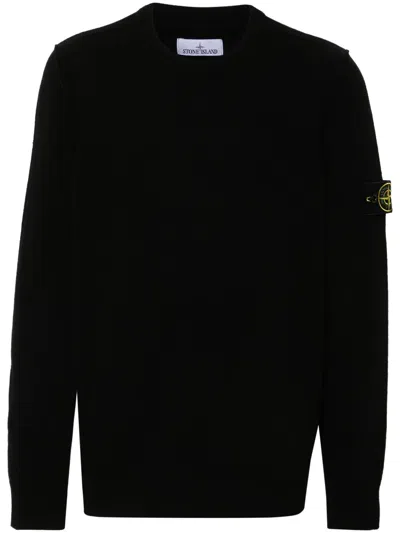 Stone Island Compass-badge Jumper In Black