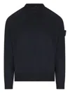 Stone Island Compass-badge Virgin-wool Sweater In Blue