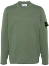 Stone Island Malfilé Cotton Fleece Sweatshirt In Green